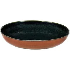 Deep dish  ceramics  D=175, H=30mm  blue, brown.