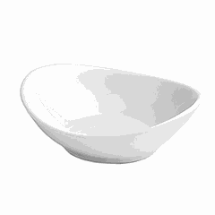 Salad bowl “Mini Party” oval  porcelain ,H=4,L=11,B=10cm white