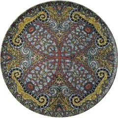 Plate “Mandala”  porcelain  D=32cm  multi-colored.