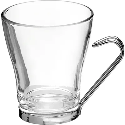Кружка для горячих напитков «Осло» с металлическим подстакаником  стекло,сталь нерж. 220мл D=80,H=95, изображение 3