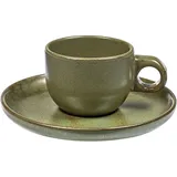 Кофейная пара «Серфис» керамика 100мл D=65/130мм зелен.