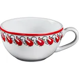 Чашка чайная «Мезень» Классик Лебеди фарфор 250мл D=105/133,H=57мм белый,красный