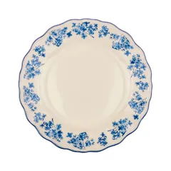 Тарелка «Фиори» фарфор D=200,H=25мм слон.кость,синий