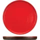Тарелка «Кармин» с бортом керамика D=26,H=3см красный,черный