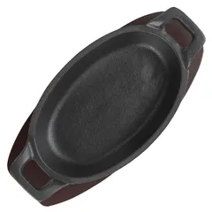 Сковорода для фахитос «Эмбер Каст Мэтт» чугун,дерево ,H=45,L=155,B=95мм черный,тем.дерево, изображение 3