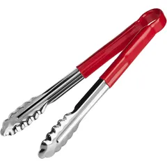 Universal tongs “Prootel” red handle  stainless steel, polyvinyl chloride , L=30, B=4cm  metallic, red
