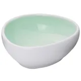 Salad bowl “Ninfa”  porcelain  150 ml , H=40, L=110, B=105mm  white, turquoise.