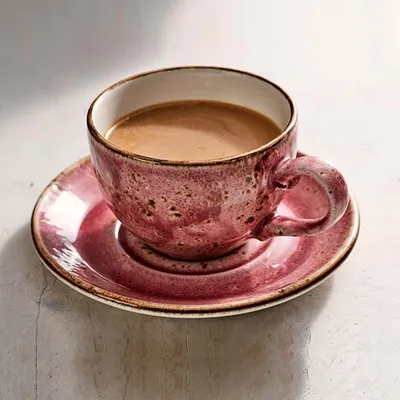 Чашка кофейная «Крафт Распберри» фарфор 85мл D=65,H=50,L=85мм розов., изображение 10