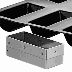 Confectionery mold “Rectangle”  stainless steel , H=35, L=95, B=40mm  metal.