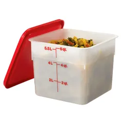 Контейнер для продуктов градуированный полиэтилен 5,7л ,H=18,5,L=21,5,B=21,5см белый, изображение 4