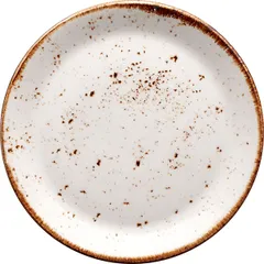 Plate “Kraft White” small  porcelain  D=23, H=2cm  white, brown.