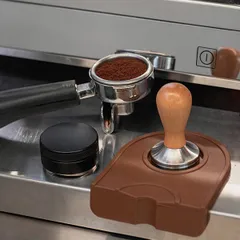 Темпер для кофе сталь нерж.,бук D=58,H=95мм стальной,бежев., изображение 3