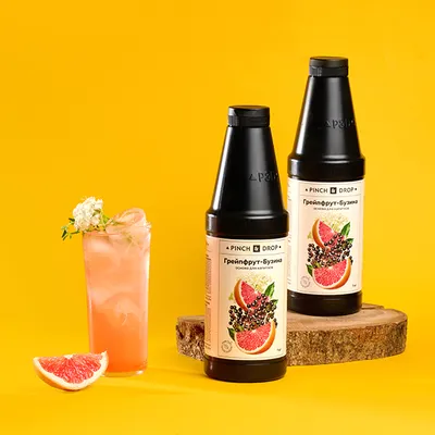 Основа для напитков «Грейпфрут-Бузина» фруктовая Pinch&Drop 1 кг пластик D=8см, изображение 4