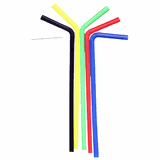 Трубочки со сгибом[100шт] полипроп. D=8,L=250мм разноцветн.