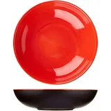 Тарелка глубокая (Шала) «Кармин» керамика D=21см красный,черный