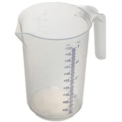 Стакан мерный с ручкой полипроп. 1л D=10,H=18см прозр., изображение 2