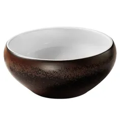 Salad bowl “Estia”  porcelain  1.1 l  D=18, H=8 cm  brown, white