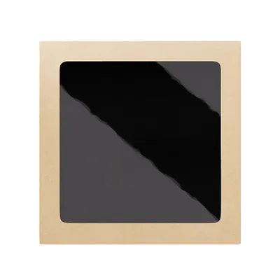 Контейнер бумажный OneBox с крышкой картон 1,5л ,H=48,L=200,B=200мм черный, Цвет: Черный, Объем по данным поставщика (мл): 1500, изображение 3