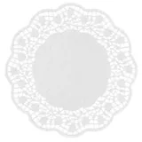 Настольные подкладки кружевные[250шт] бумага D=120,H=16,L=120,B=120мм белый