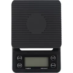 Весы для кофе электронные с таймером (до 3 кг с точностью до 0,1 г) пластик ,H=30,L=195,B=125мм черн, изображение 2