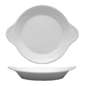 Сковорода порционная «Америка» фарфор 350мл D=215,H=30,L=220,B=180мм белый