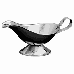 Sauce boat stainless steel 200ml ,H=90,L=220,B=95mm metal.