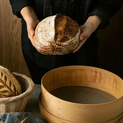 Корзина для расстойки теста круглая на 0,5кг лоза ивовая,ткань D=21,H=12см бежев., изображение 4