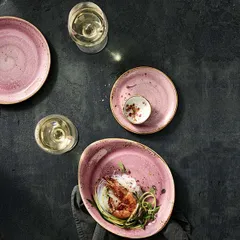 Тарелка «Крафт Распберри» мелкая фарфор D=25,H=3см розов.,коричнев., изображение 4