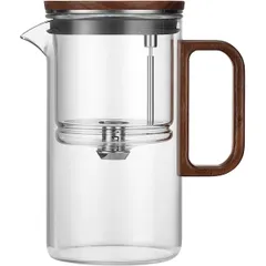 Чайник заварочный «Гунфу» с фильтром стекло,дерево 0,5л ,H=14,8см прозр.,коричнев.
