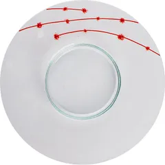 Deep plate “Pearl” glass ,H=6cm clear, red