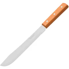 Knife for slicing meat  steel, wood , L=260/125, B=30mm  brown, metal.