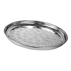 Поднос сталь D=300,H=15мм металлич.