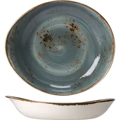 Salad bowl “Kraft” porcelain 0.67l ,H=55,L=280,B=245mm blue