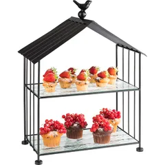 Этажерка 2 яруса с подносами GN 1/3 металл,стекло ,H=50,L=375,B=210мм, изображение 3