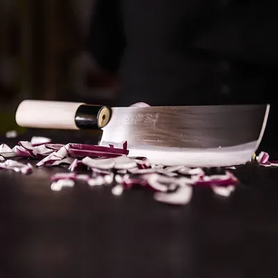 Нож кухонный «Киото» двусторонняя заточка сталь нерж.,дерево ,L=295/165,B=45мм, изображение 3