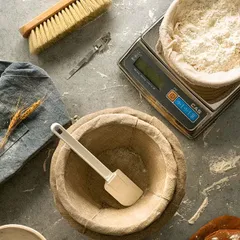 Щетка для муки с шелковой щетиной дерево ,L=32/21,B=5см св. дерево, изображение 4