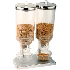 Dispenser for muesli 2 containers  stainless steel, plastic  4.5 l , L=34.4, B=21.5cm