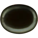Блюдо «Тренд кортен» овальное фарфор D=22см тем.зелен.