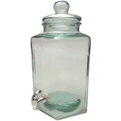 Square jar with tap  glass  11.5 l , H=45 cm  clear.