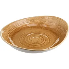 Salad bowl “Scape ocher”  porcelain , H=55, L=280, B=245mm  beige.