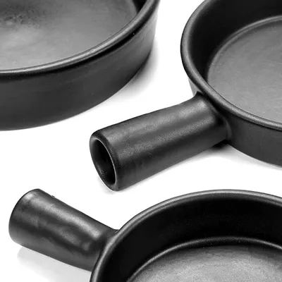 Форма для запекания «Серфис» с ручкой керамика D=140,H=42мм черный, изображение 5