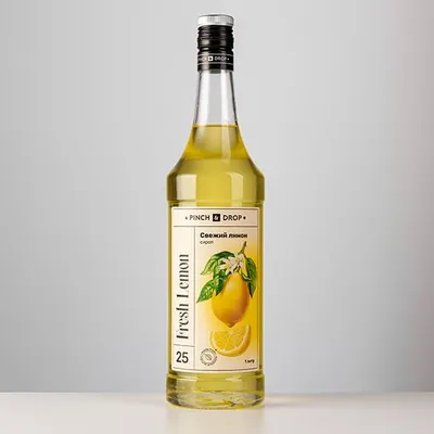 Сироп «Свежий Лимон» Pinch&Drop стекло 1л D=85,H=330мм желт., Состояние товара: Новый, Вкус: Лимон, Объем по данным поставщика (мл): 1000, изображение 3