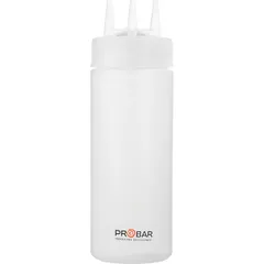 Емкость для соусов с тремя носиками пластик 350мл D=7,H=20см прозр.