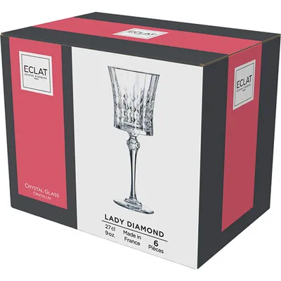 Бокал для вина «Леди Даймонд» хр.стекло 270мл D=88,H=211мм прозр., Объем по данным поставщика (мл): 270, изображение 6
