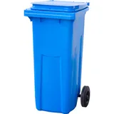 Контейнер для мусора на обрезиненных колесах пластик 120л ,H=95,L=48,B=48см синий