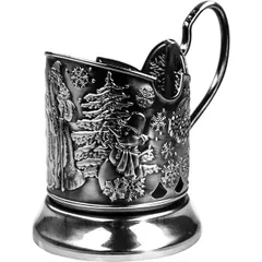 Подстаканник «Новогодний» латун.сплав D=68,H=100мм