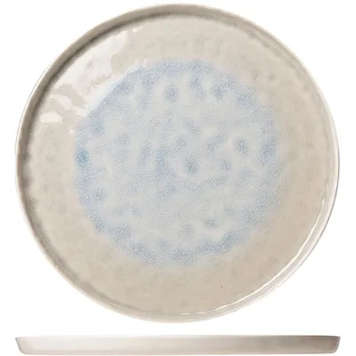 Тарелка керамика D=22см белый,голуб.