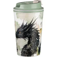 Стакан для горячих напитков «Дракон» полипроп. 350мл D=92,H=124мм зелен., изображение 2