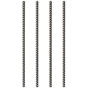 Трубочки «Зигзаг» без сгиба[100шт] бумага D=6,L=200мм белый,черный