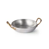 Сковорода для подачи «Арго» с двумя ручками алюмин.,латунь 450мл D=140,H=35мм серебрист.